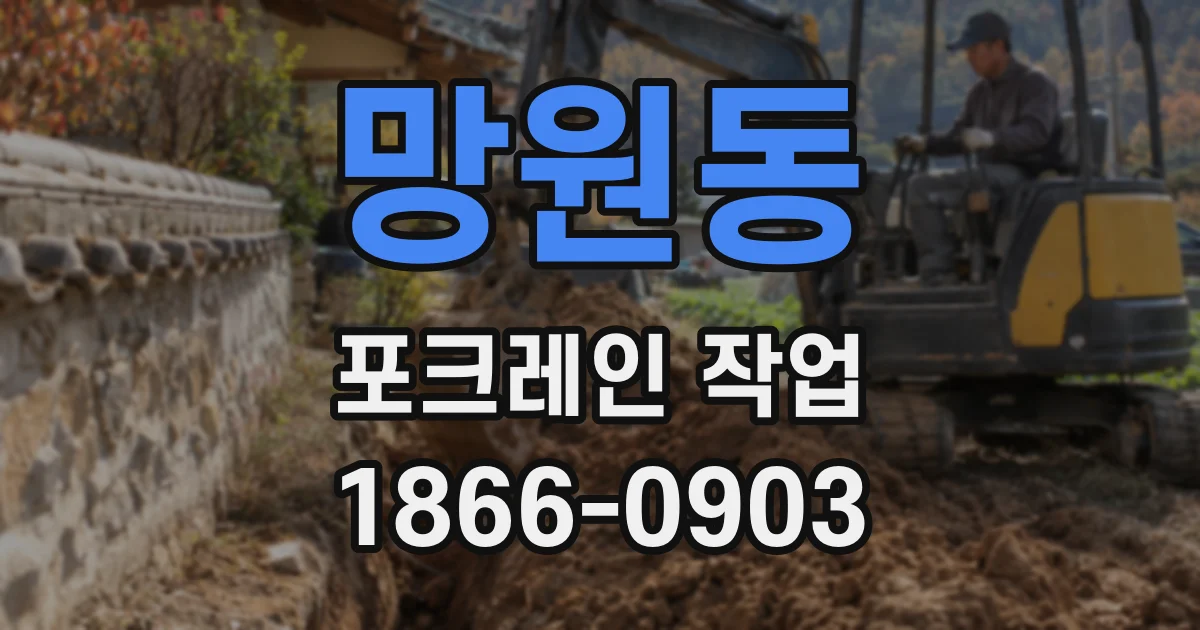 망원동 포크레인 작업