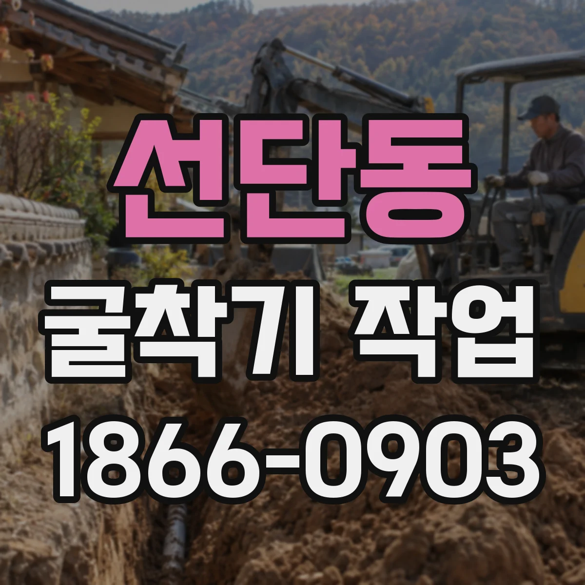 선단동 굴착기 작업