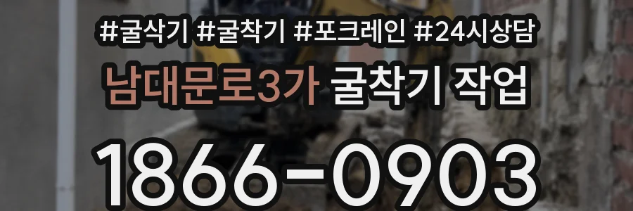 남대문로3가 굴착기 작업