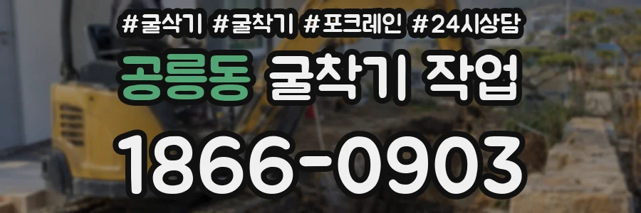 공릉동 굴착기 작업
