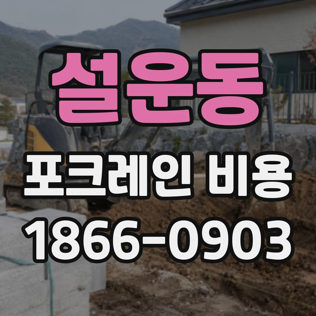 설운동 포크레인 비용