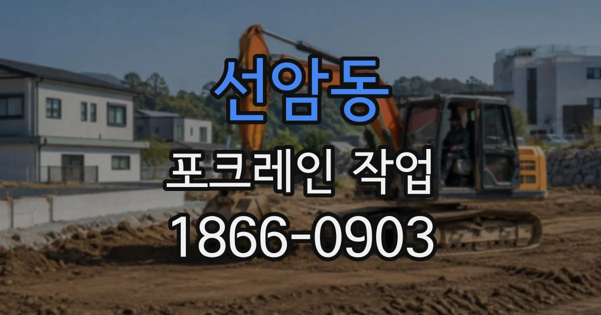 선암동 포크레인작업