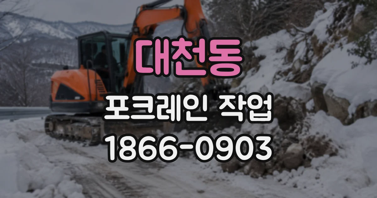 대천동 포크레인작업