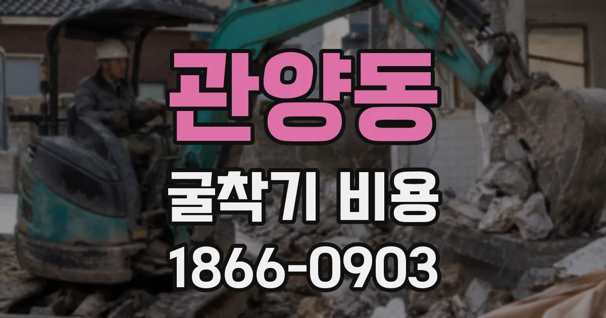 관양동 굴착기 비용
