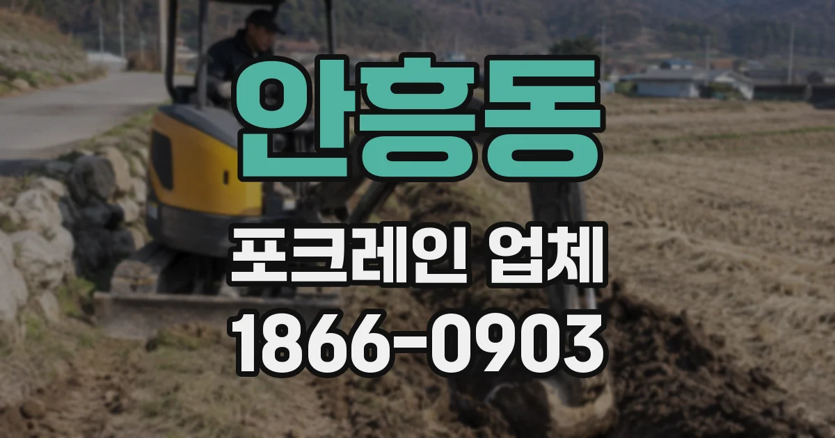안흥동 포크레인 업체