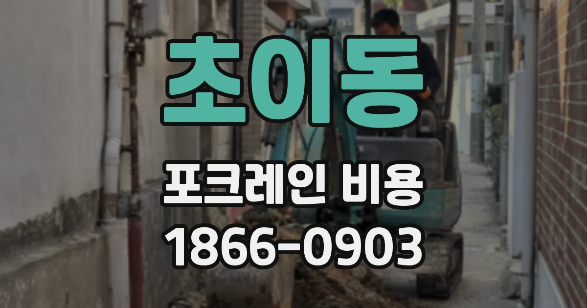 초이동 포크레인 비용