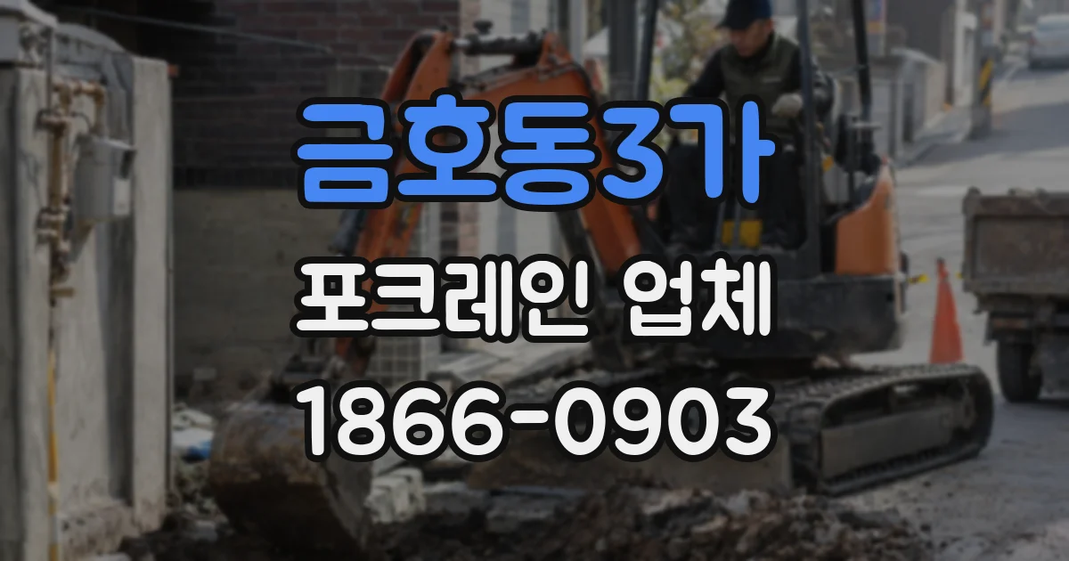 금호동3가 포크레인 업체