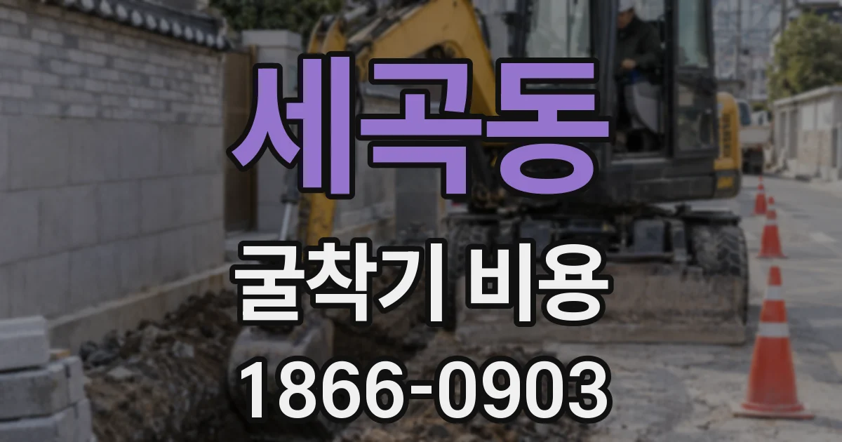 세곡동 굴착기 비용