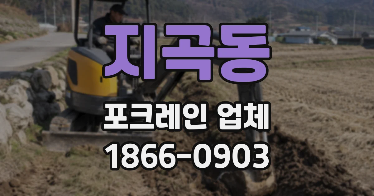 지곡동 포크레인 업체