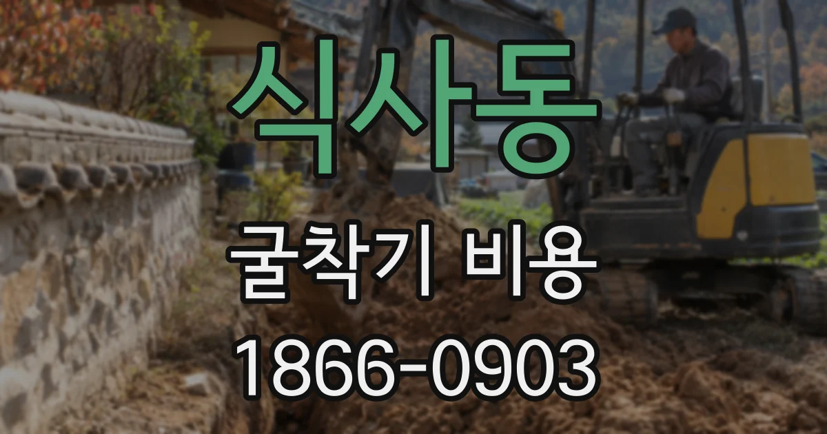 식사동 굴착기 비용