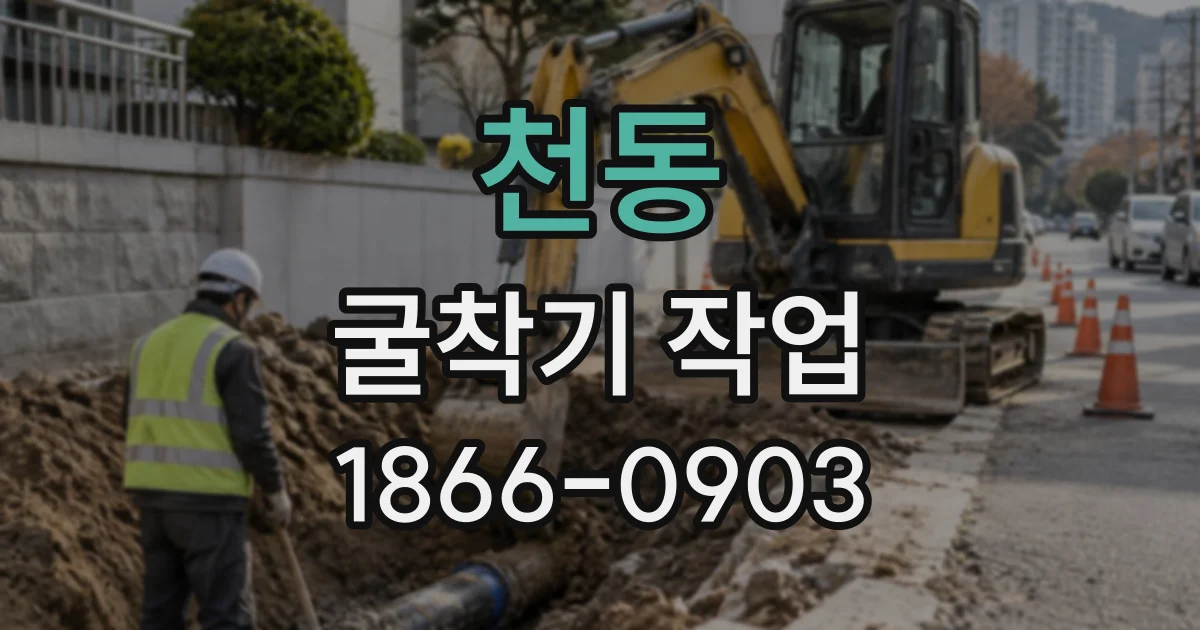 천동 굴착기작업