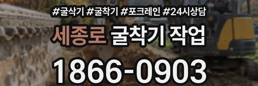 세종로 굴착기 작업