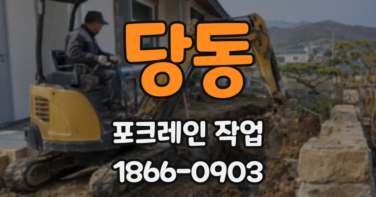 당동 포크레인 작업