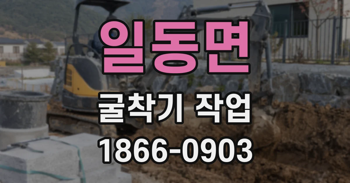 일동면 굴착기 작업