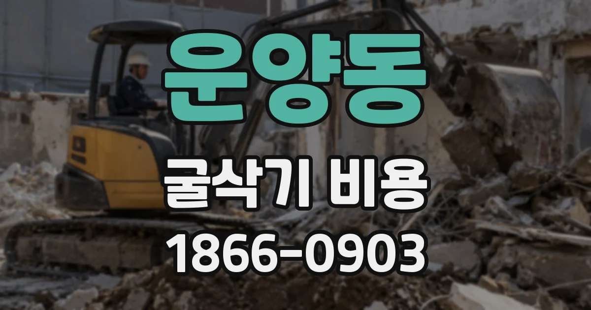 운양동 굴삭기 비용