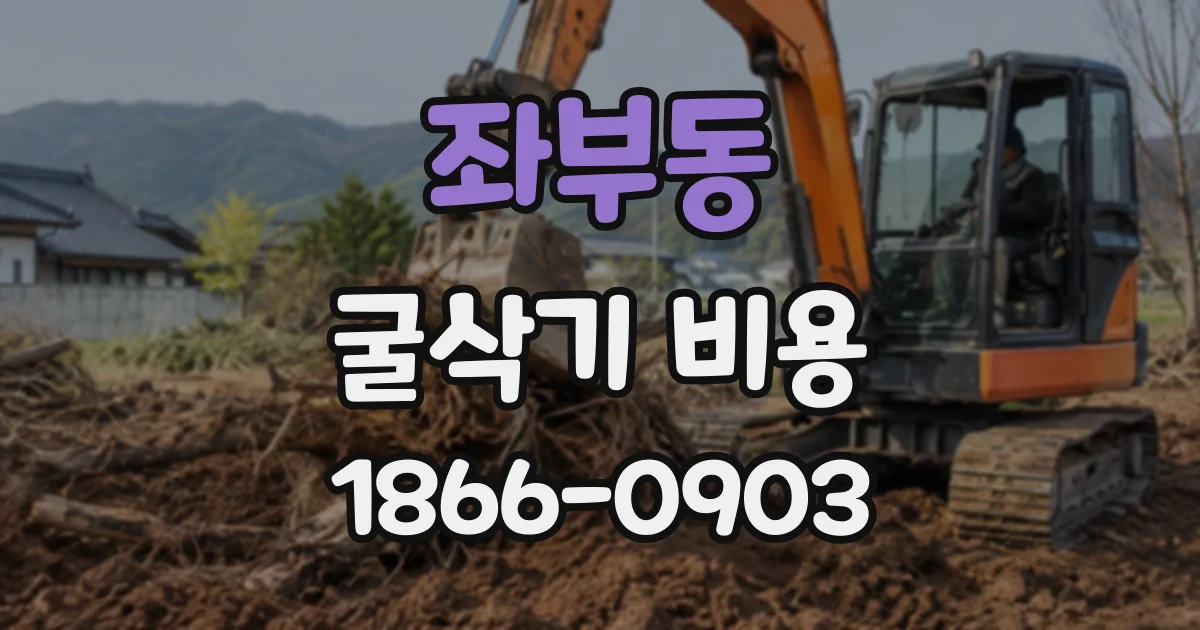 좌부동 굴삭기비용