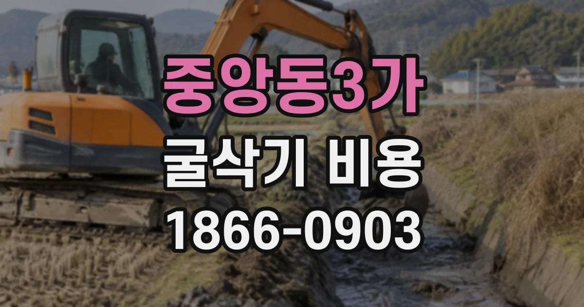 중앙동3가 굴삭기비용