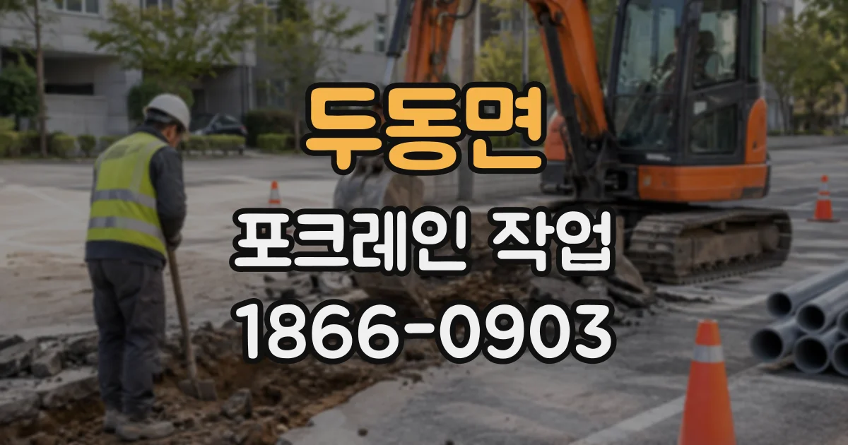 두동면 포크레인작업