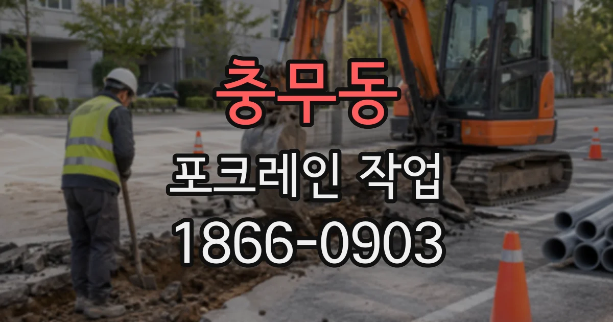 충무동 포크레인작업
