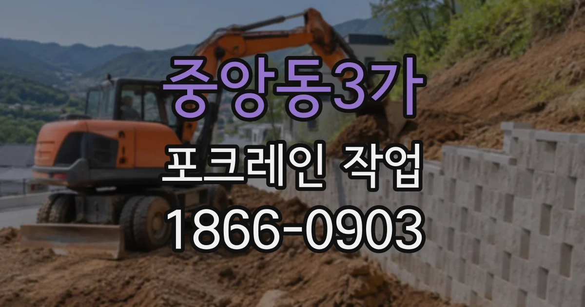 중앙동3가 포크레인작업