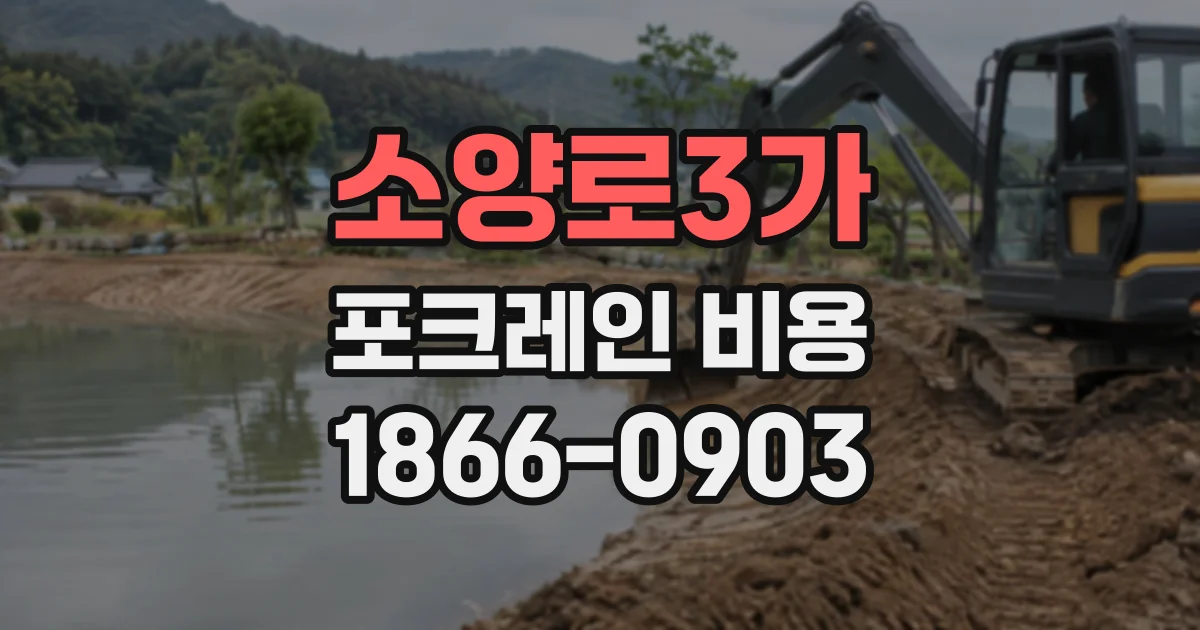 소양로3가 포크레인비용