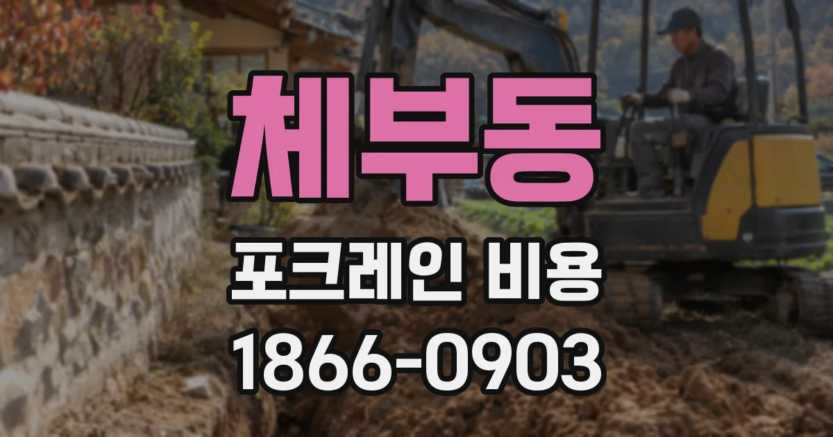 체부동 포크레인 비용