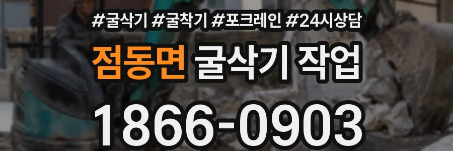 점동면 굴삭기 작업