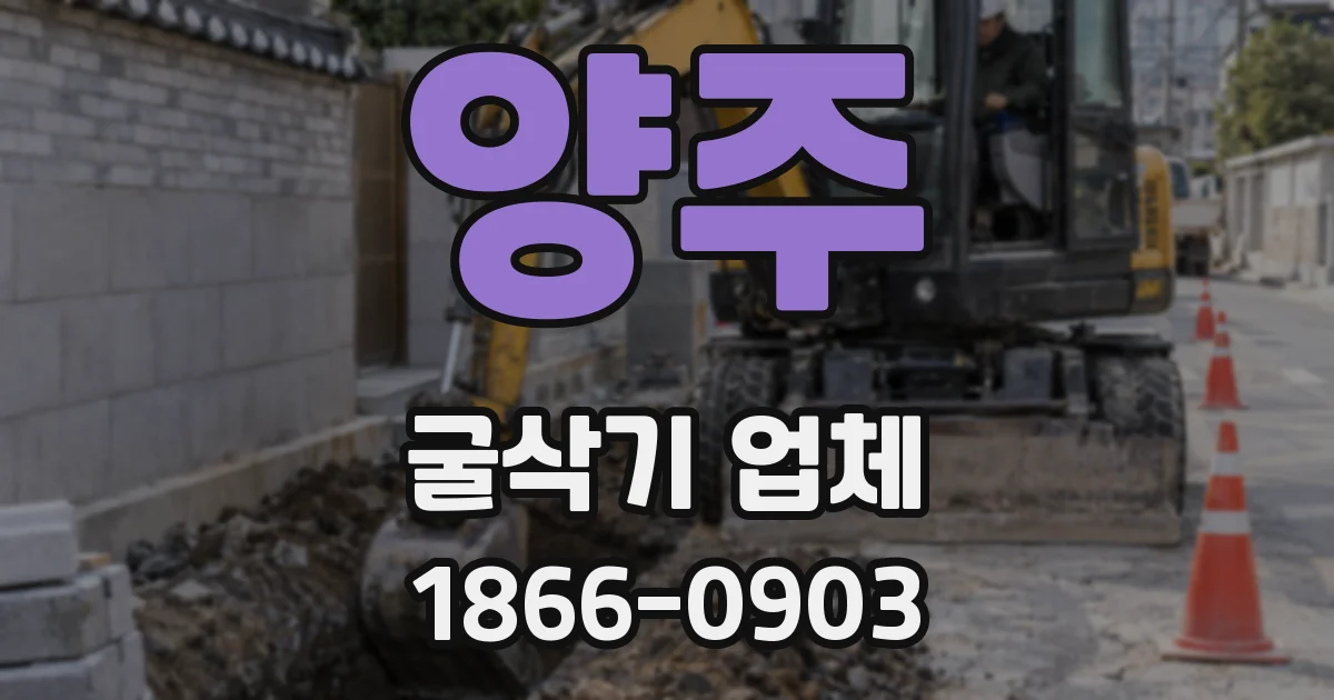 양주 굴삭기 업체