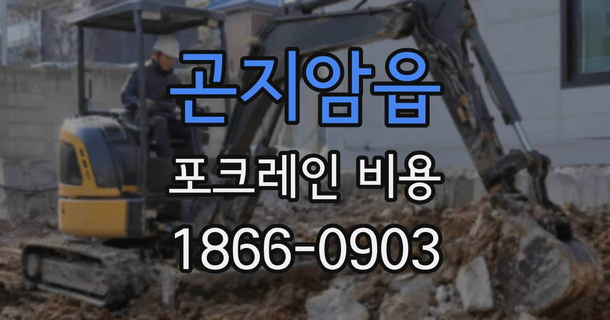 곤지암읍 포크레인 비용