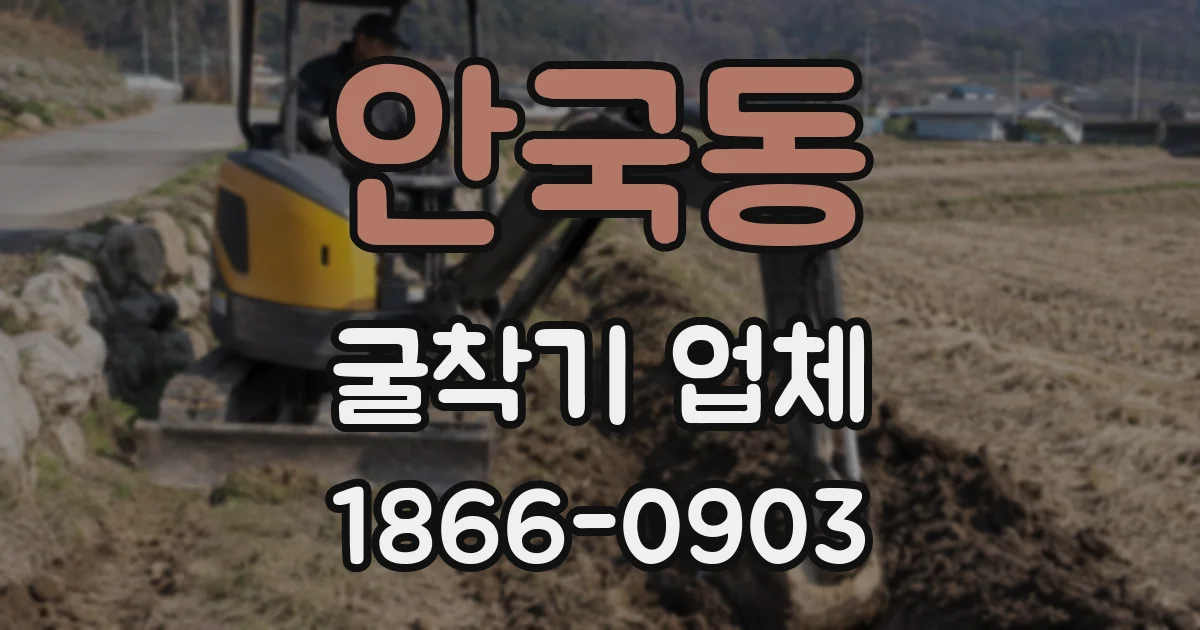 안국동 굴착기 업체