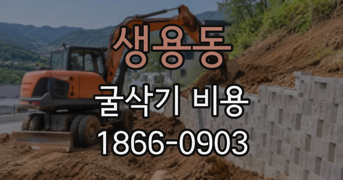 생용동 굴삭기비용