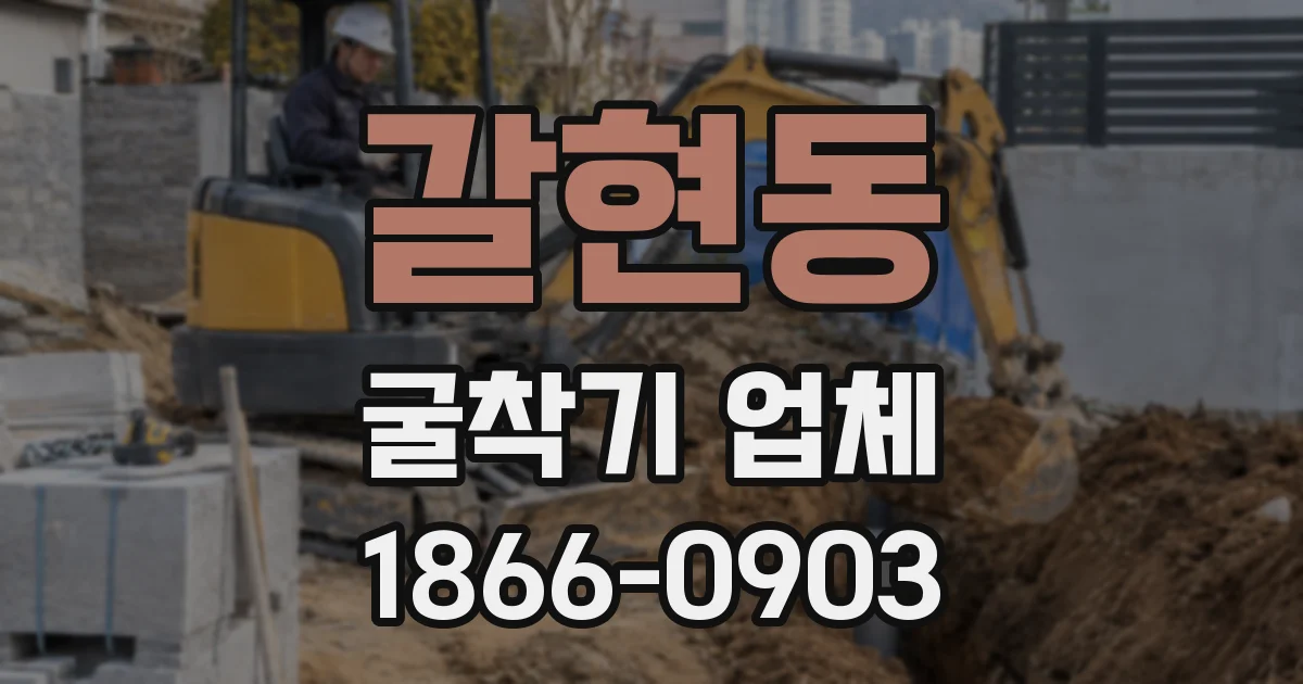 갈현동 굴착기 업체