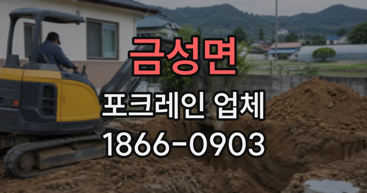 금성면 포크레인업체