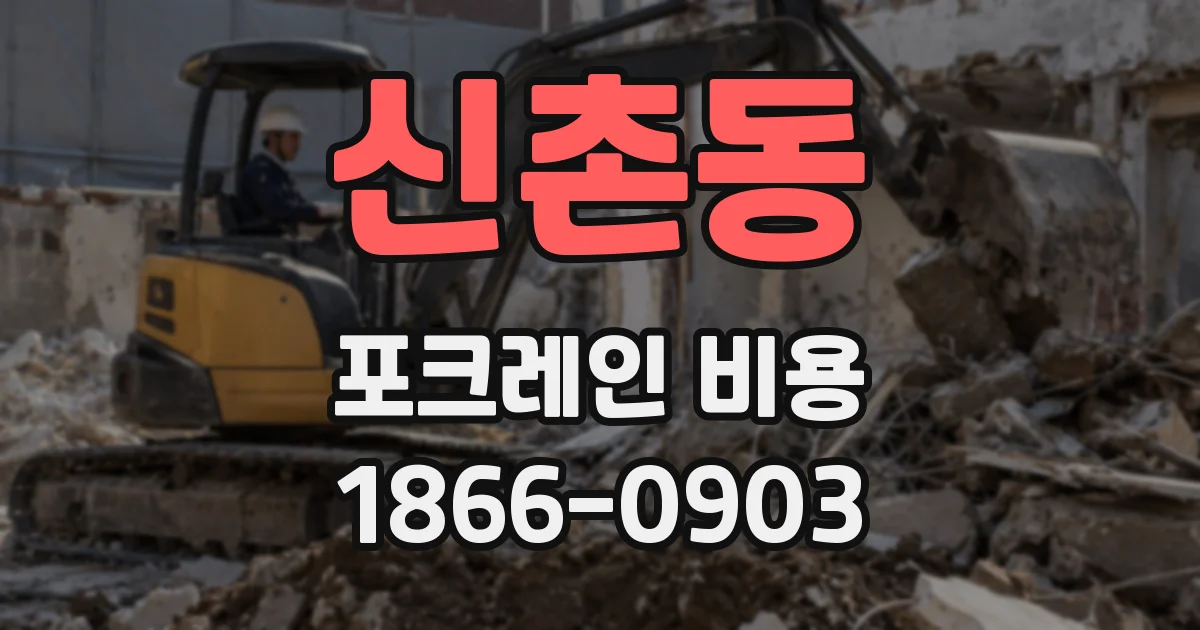 신촌동 포크레인 비용