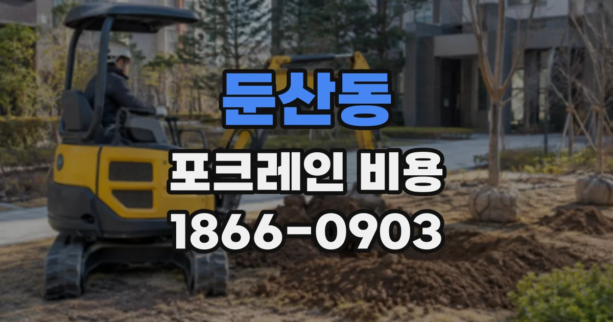 둔산동 포크레인비용