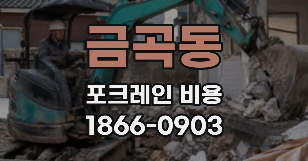 금곡동 포크레인 비용