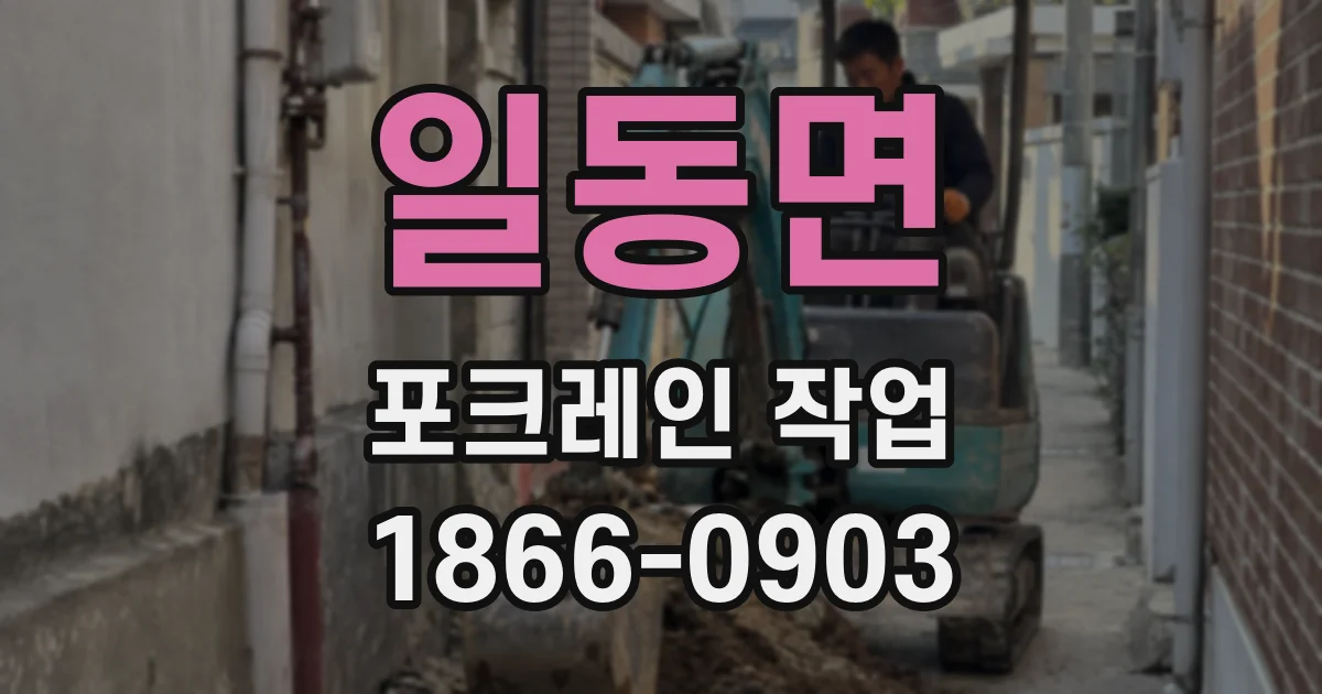 일동면 포크레인 작업