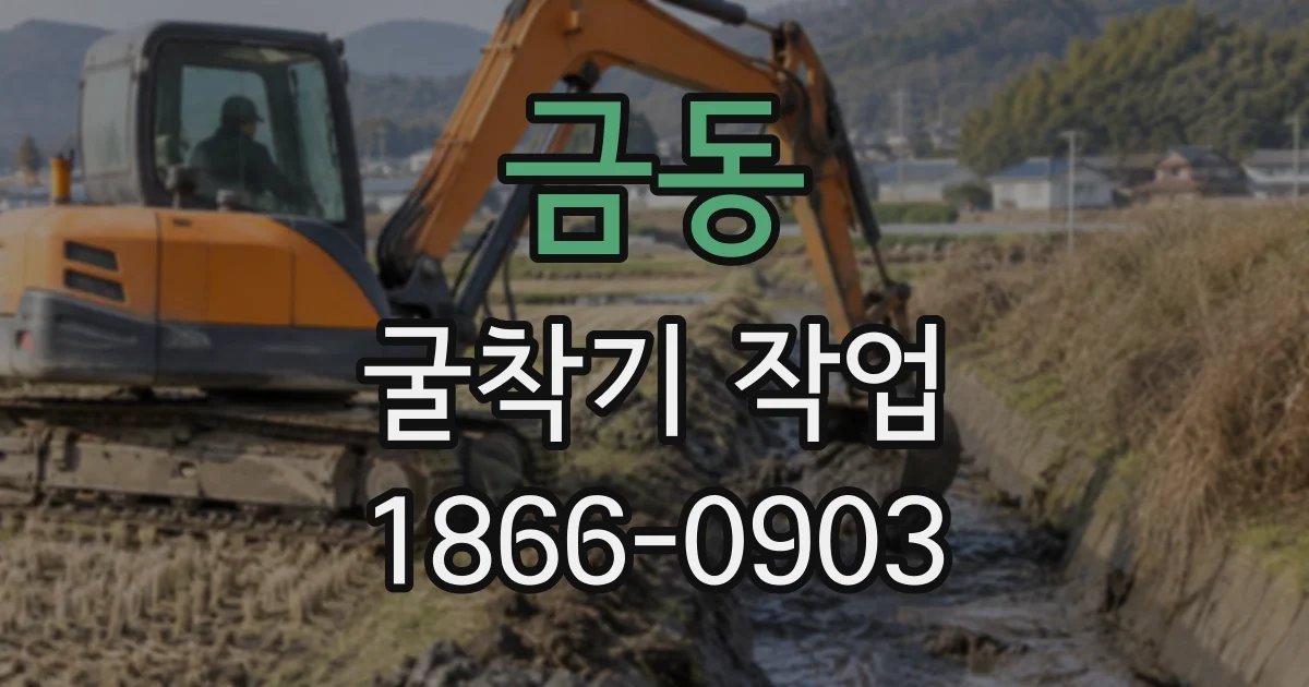 금동 굴착기작업