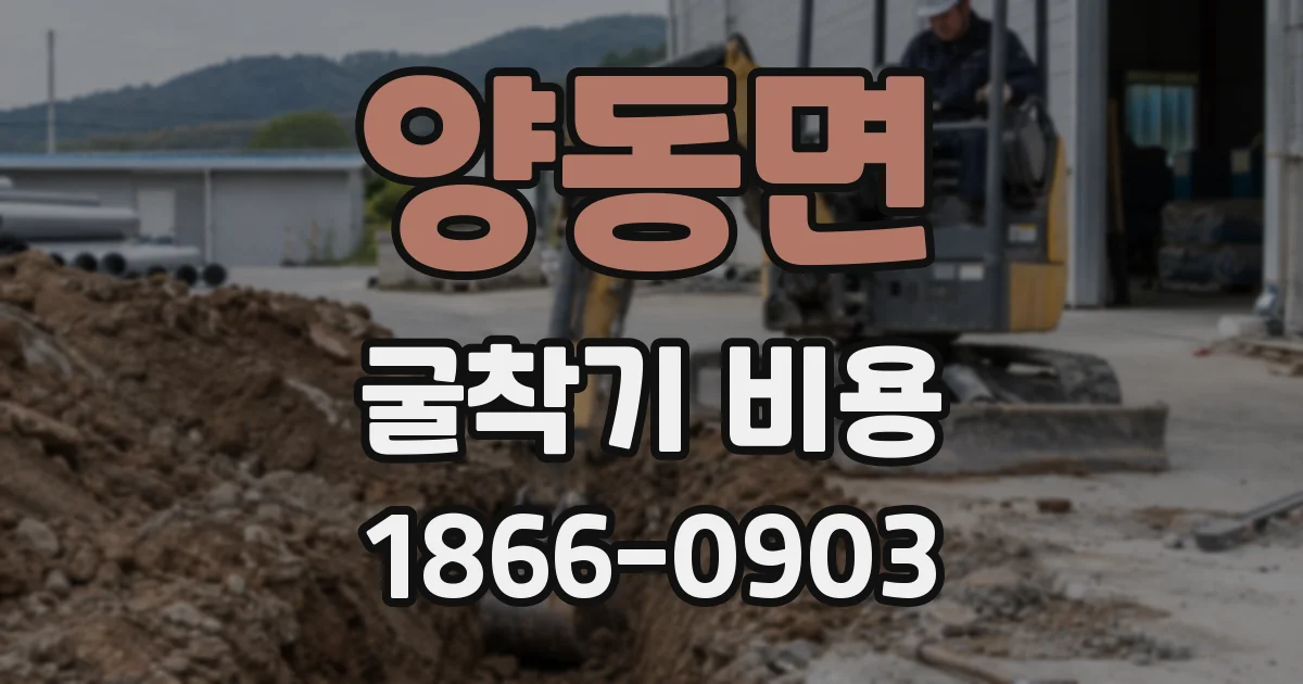 양동면 굴착기 비용