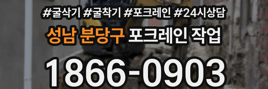 성남 분당구 포크레인 작업