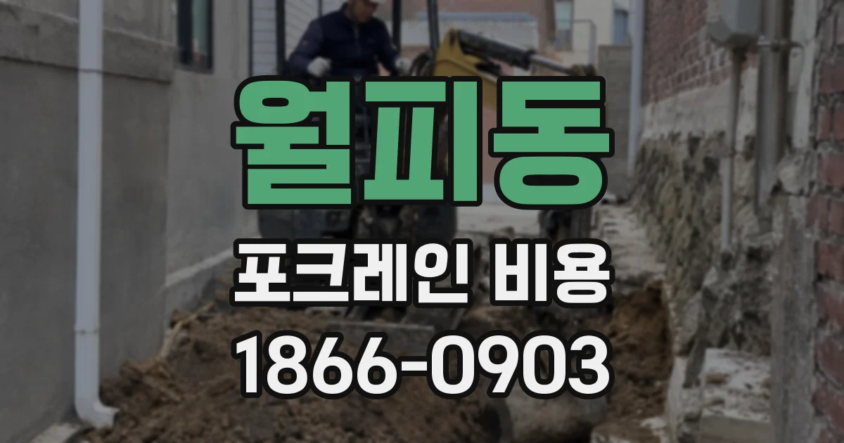 월피동 포크레인 비용