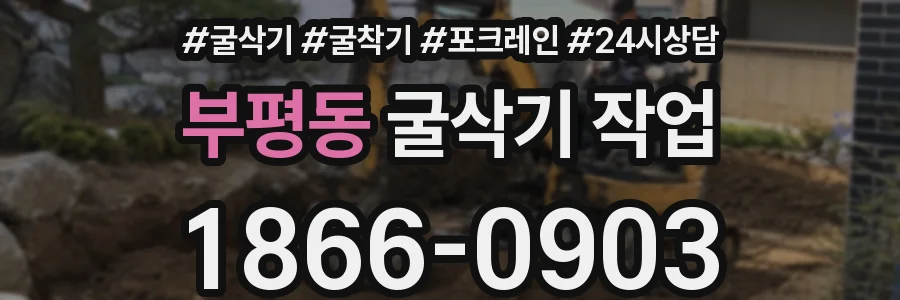부평동 굴삭기 작업