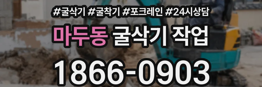 마두동 굴삭기 작업