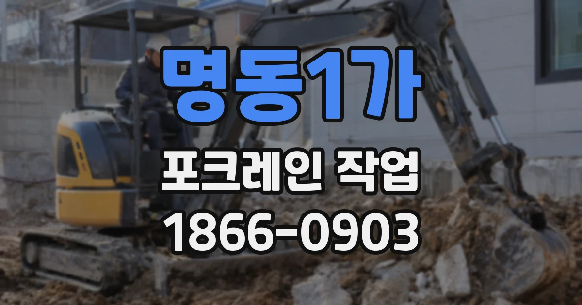 명동1가 포크레인 작업