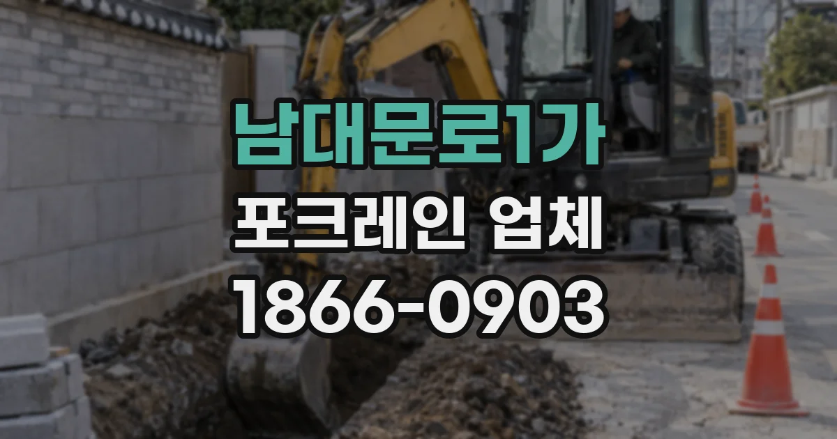 남대문로1가 포크레인 업체