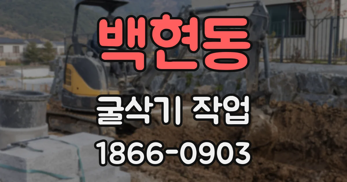 백현동 굴삭기 작업