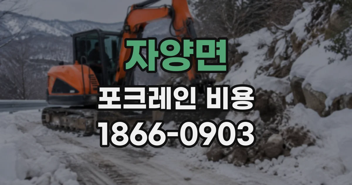 자양면 포크레인비용