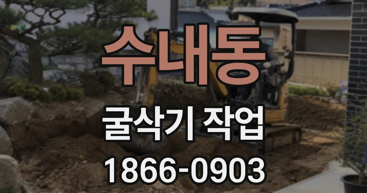 수내동 굴삭기 작업