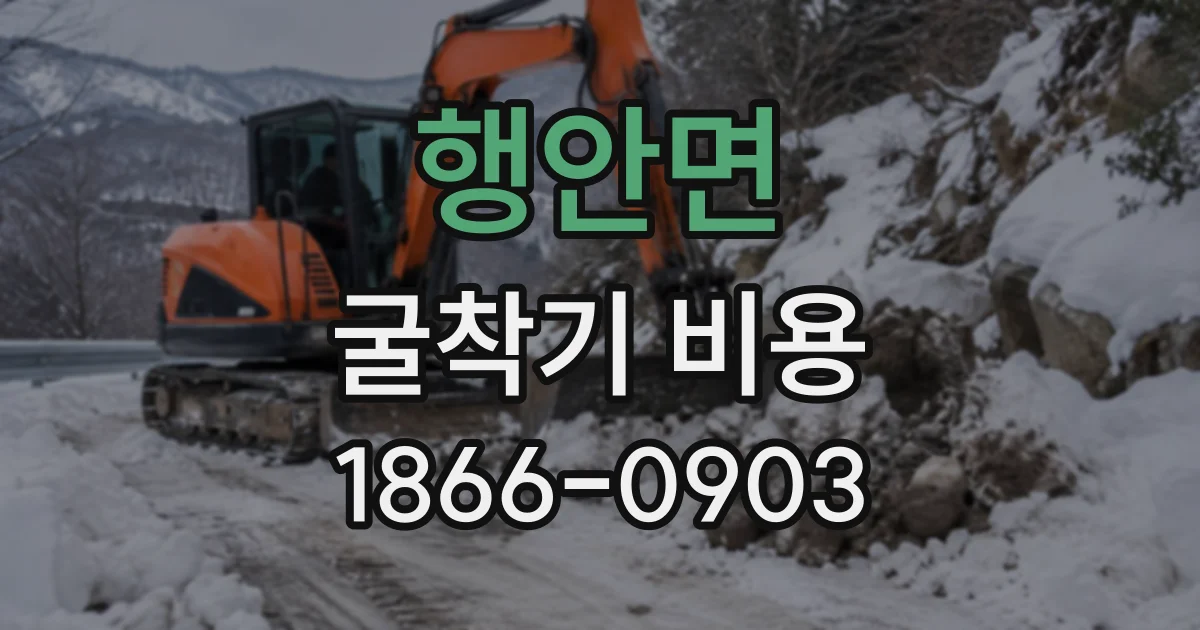 행안면 굴착기비용