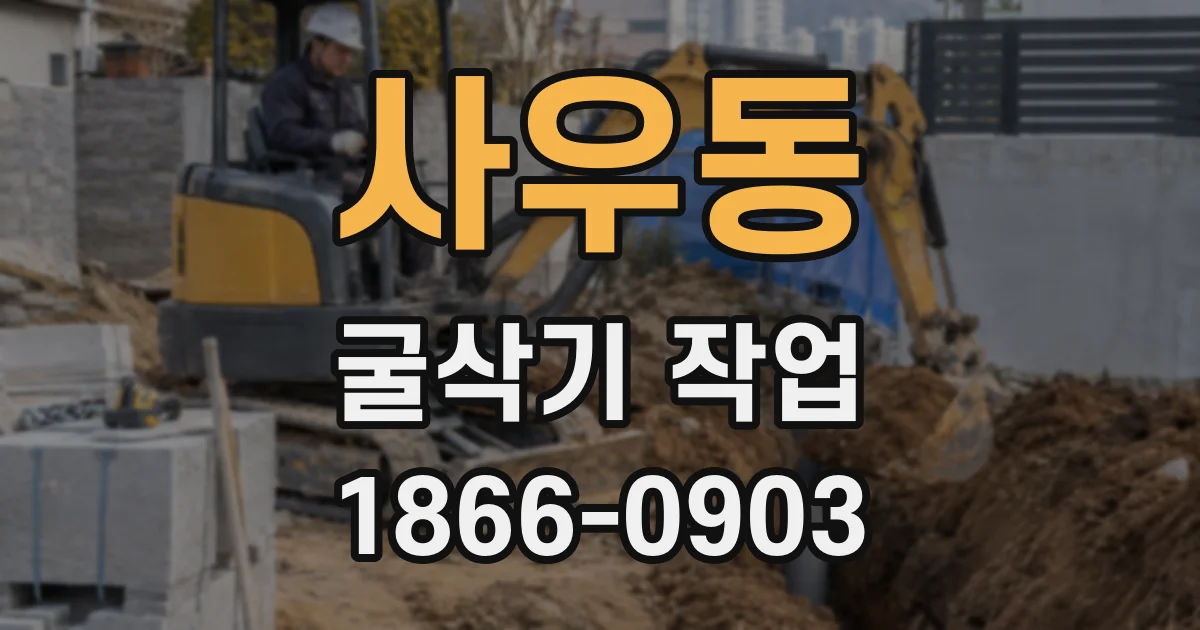 사우동 굴삭기 작업